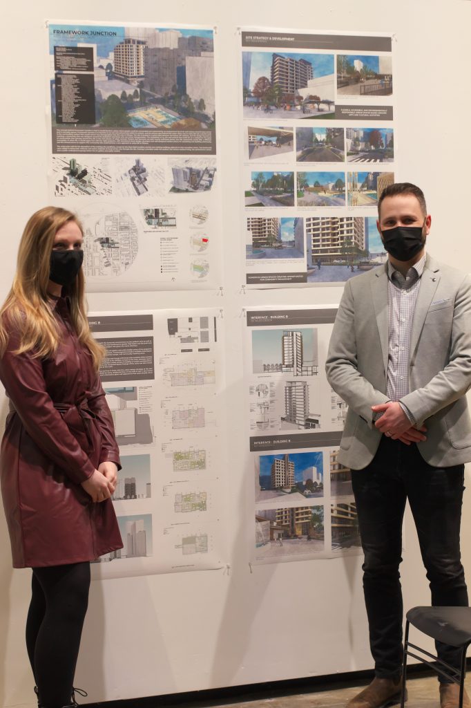 Honorable Mention recipient Andrea Booth with juror Patrick Bisson, of Hobin Architecture.