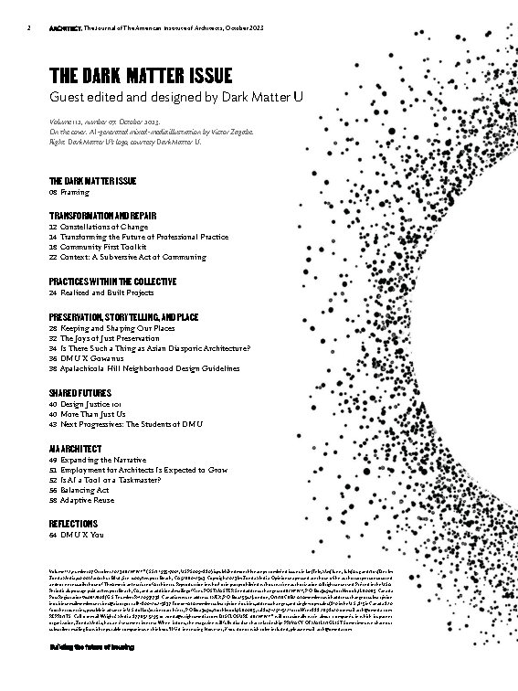 Table of Contents for 'The Dark Matter Issue'