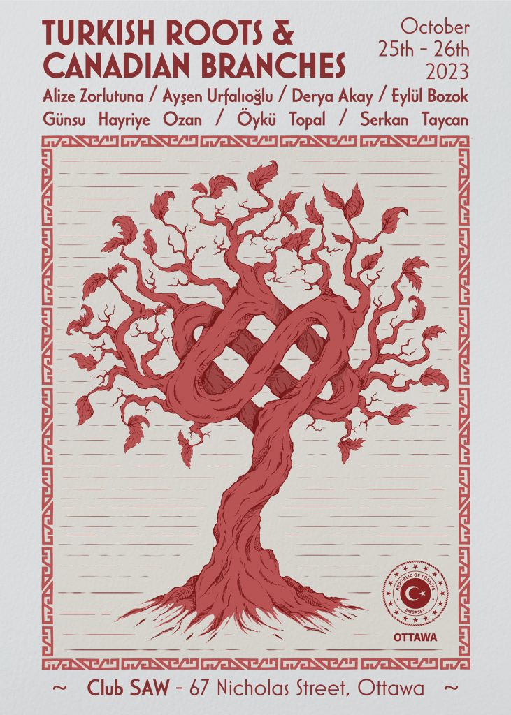 A poster for turkish roots and canadian branches.
