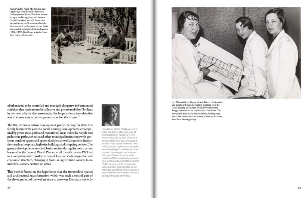 Page 22 to 23 of Untold Stories: Women, Gender, and Architecture in Denmark showing two black and white photos