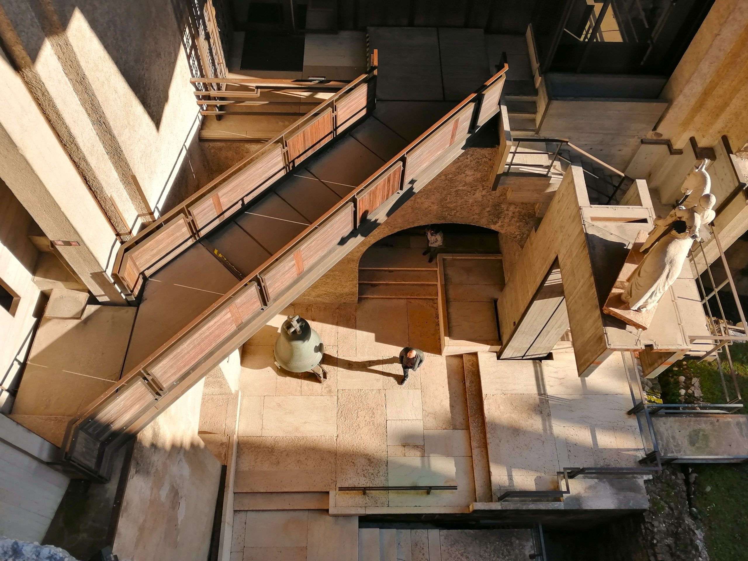 A photo of the aerial view of staircases in the Castelvecchio Museum