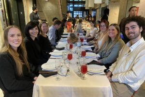 Students attending Dinner in the Street 2024: Celebrating our MArch Graduates event