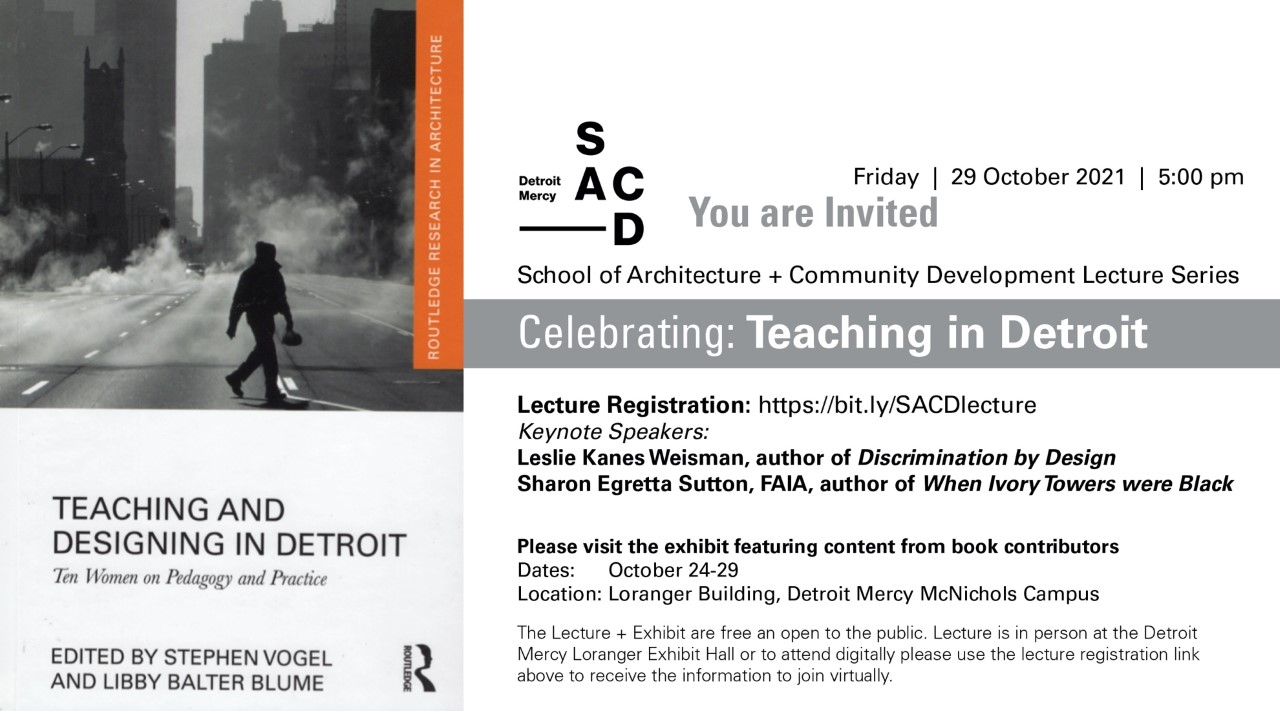 Info poster inviting individuals to a lecture + exhibit event.