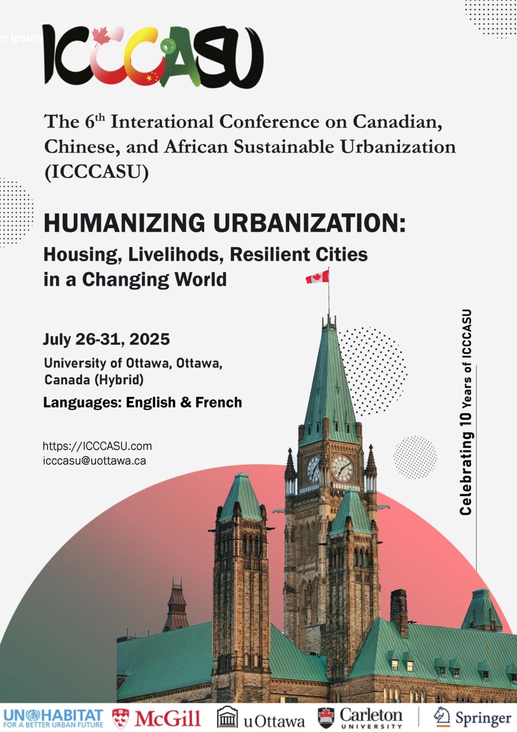 The ICCCASU poster outlining the event details.