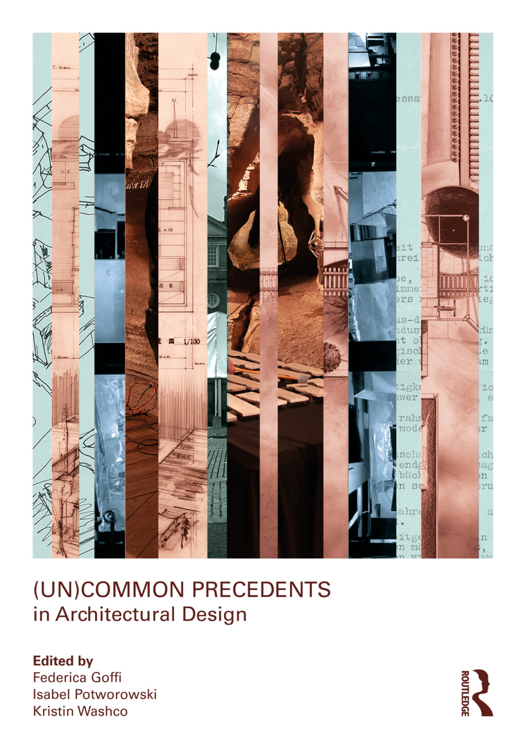 Collaged architectural drawings and photos on book cover