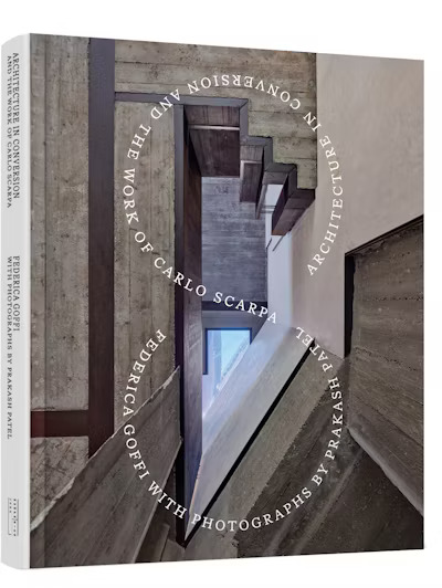 Book cover showing a concrete stair space with the title arranged in a circular layout