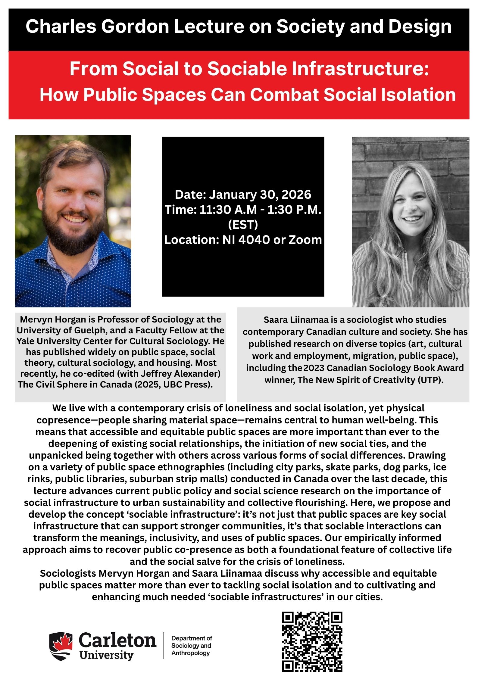 Event poster for Charles Gordon