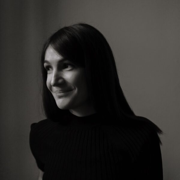 Black and white headshot of Maya Shopova