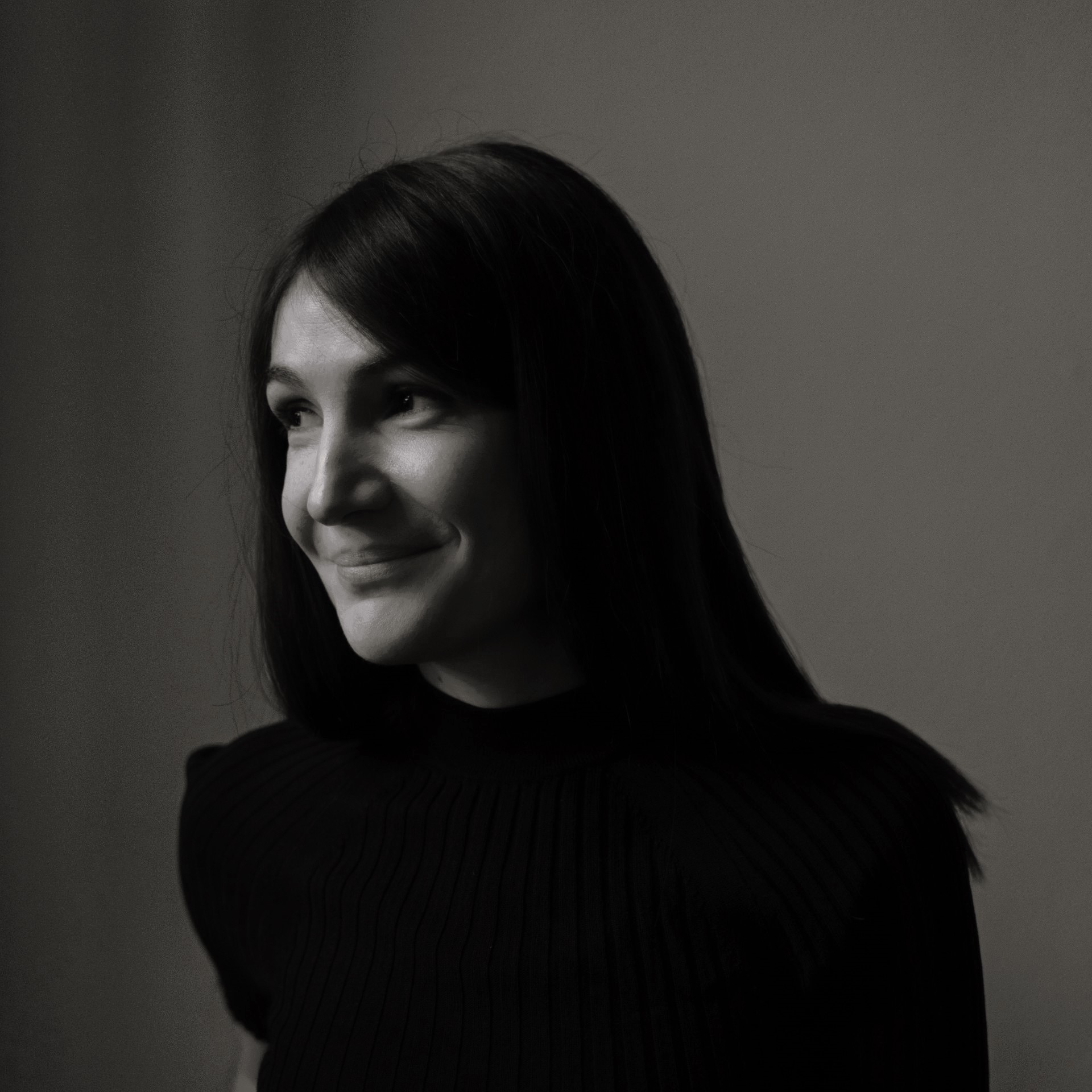 Black and white headshot of Maya Shopova