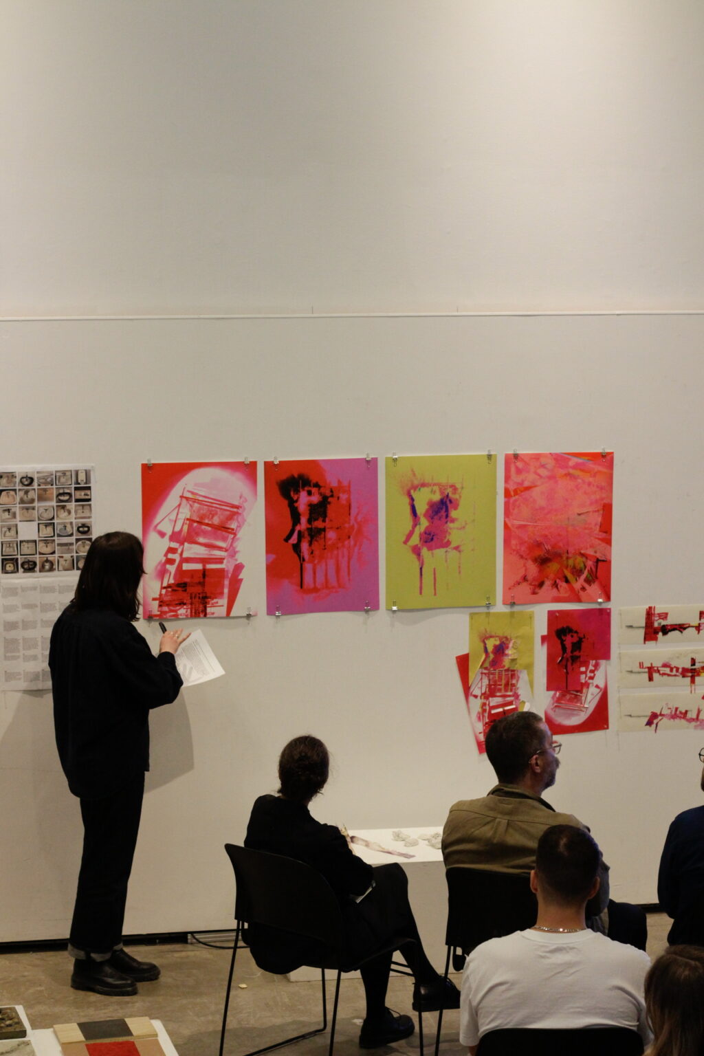 Stokes presenting her work in the Pit