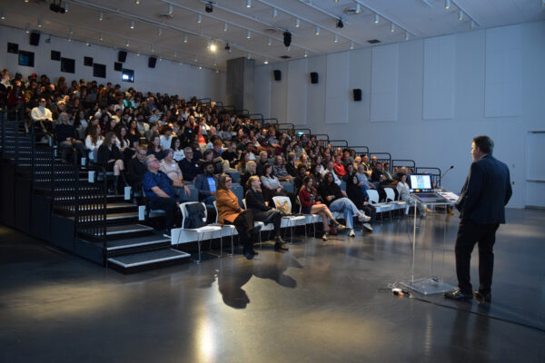 Mitchell Hall presenting his Forum Lecture