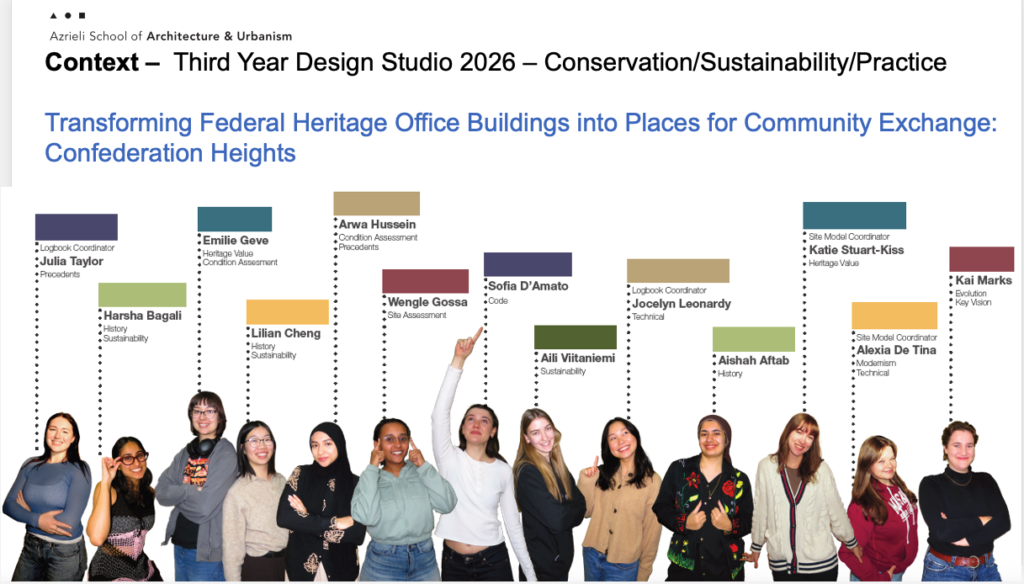 13 students from Lyette Fortin's Third Year Design Studio